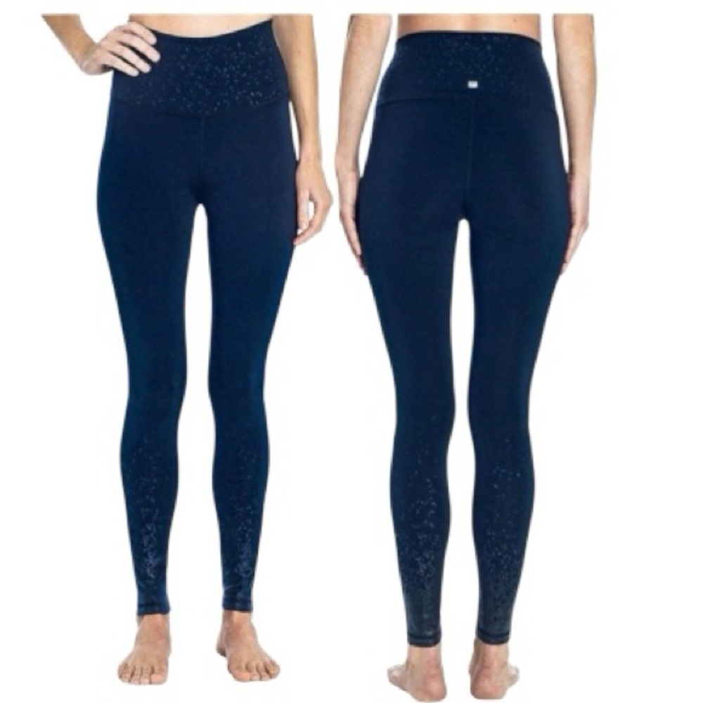 Z by Zobha Blue Speckled Leggings Full Length High Rise Athletic Size Large